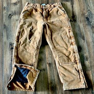 Vintage Carhartt Duck Canvas Quilted Insulated Pants 
B194 211 Siize 38x32